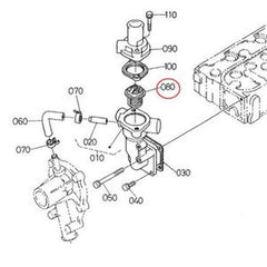 Termostato de 180°F (82°C) 15321-73014 para series Kubota B1700E y M4000