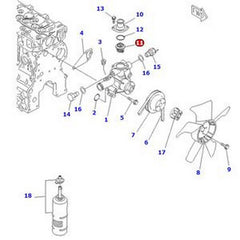 Thermostat YM119260-49801 for Komatsu Engine 3D68E-3K - Buymachineryparts