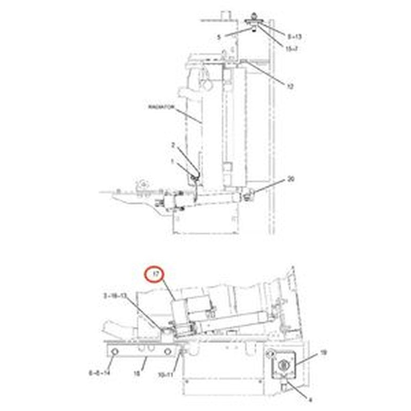 Tilt Hood Actuator 1614002 for Caterpillar Skid Steer Loaders buymachineryparts