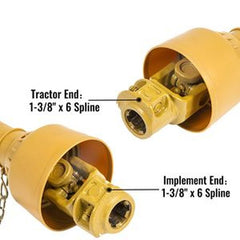 1-3/8¡å x 6 Spline PTO Shaft 31.5¡å-43.3¡å Lawnmower Tractor