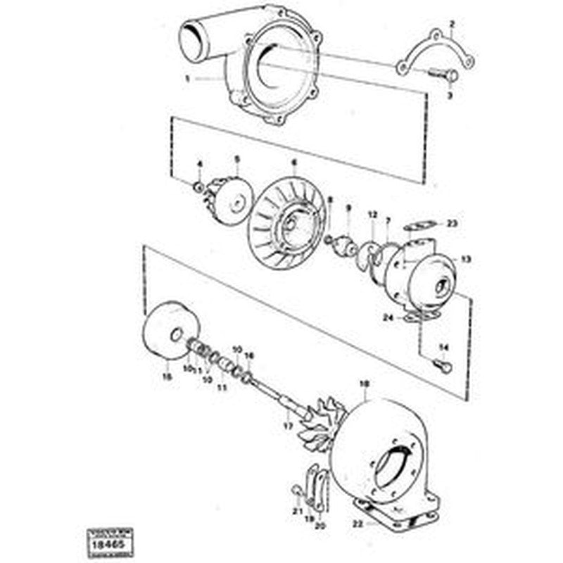 Turbocharger T04E10 466742-0014 for Volvo TD63KBE/TD61GB Engines L90B/L90C buymachineryparts