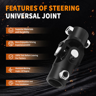 Universal Coupling U Joint 3/4' DD x 3/4' DD for Hot Rat Street Rod Total Length: 96mm (3-3/4