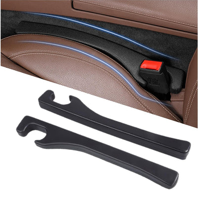Universal PU Leather Car Seat Gap Filler (2 Pack) - Console Side Organizer & Crevice Blocker