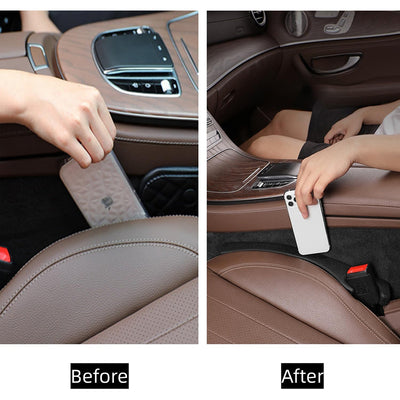 Universal PU Leather Car Seat Gap Filler (2 Pack) - Console Side Organizer & Crevice Blocker