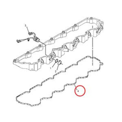 Valve Cover Gasket 309-6664 for Caterpillar CAT C6.6 Engine Excavators M316D-323DL