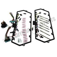 Juntas de tapa de válvula + arnés de bujía incandescente del inyector interior con relé + 8 bujías incandescentes F81Z-6584-AA F81Z-9D930-AB para Ford 1999-2003 Powerstroke 7.3L F250 F350 E250 E350