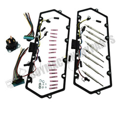 Juntas de tapa de válvula + arnés de bujía incandescente del inyector interior con relé + 8 bujías incandescentes F81Z-6584-AA F81Z-9D930-AB para Ford 1999-2003 Powerstroke 7.3L F250 F350 E250 E350