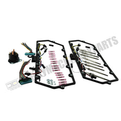 Juntas de tapa de válvula + arnés de bujía incandescente del inyector interior con relé + 8 bujías incandescentes F81Z-6584-AA F81Z-9D930-AB para Ford 1999-2003 Powerstroke 7.3L F250 F350 E250 E350