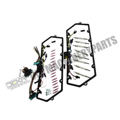 Juntas de tapa de válvula + arnés de bujía incandescente del inyector interior con relé + 8 bujías incandescentes F81Z-6584-AA F81Z-9D930-AB para Ford 1999-2003 Powerstroke 7.3L F250 F350 E250 E350