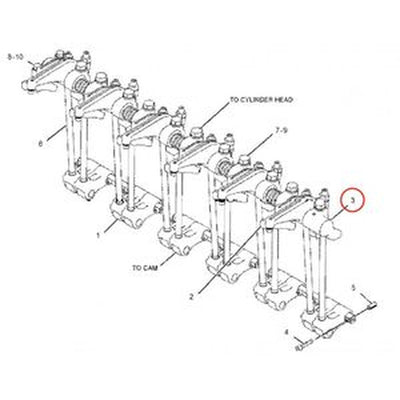 Complete Valve Mechanism Shaft 256-3830 for Caterpillar CAT Engines