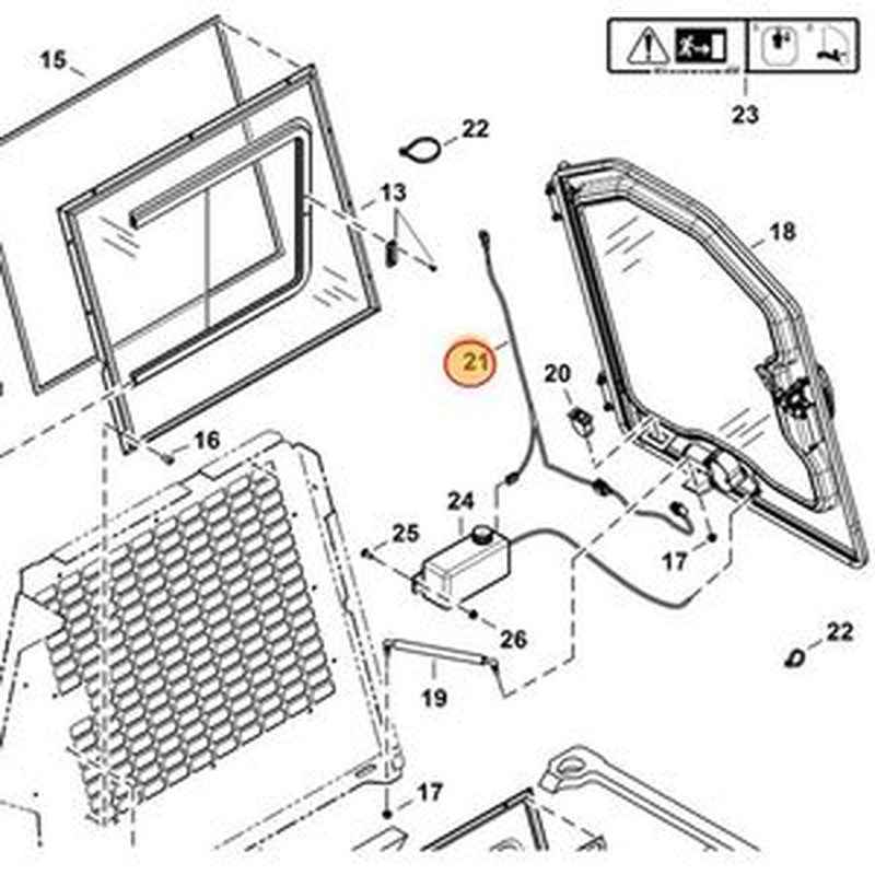 Wiper Harness 7303267 for Bobcat S16 S18 Skid-Steer Loader