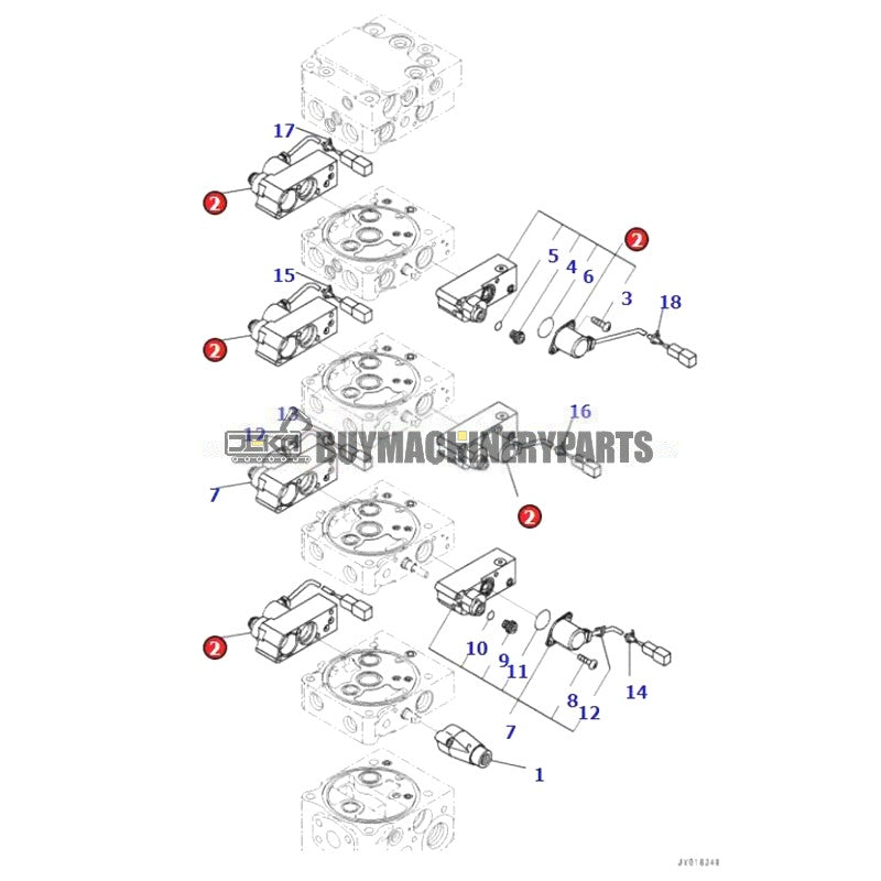 1 PC Solenoid Valve 702-21-62600 for Komatsu PC200-7 D61PX-24 D61EX-24 D61PXI-24 D61EX-23M0 D61PX-23 D61EX-23 D61PXI-23