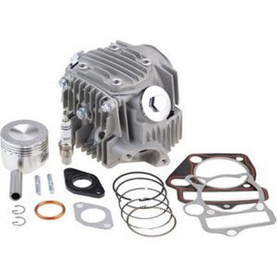 52.4mm Cylinder Head Piston Rings Gasket Spark Plug for 4 Stroke 110cc ATV Scooter Go Kart Dirt Bike Motorcycle