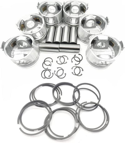 6 Pcs Piston Kit 04258283 for Deutz Engine BF6M2012 BF6M2012C