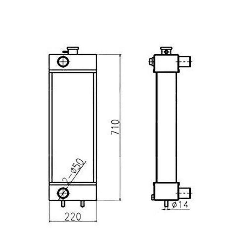 22M-03-31330 Radiator for Komatsu PC40MR-3 PC45MR-3 PC55MR-3 Excavator ...