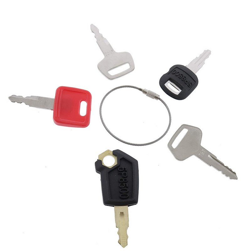 Kit Key Loader 5 Keys fit for Cat Caterpillar John Deere Hitachi Kato Komatsu Dozer R ...