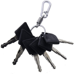 6X Ignition Keys #14607 with Key Chain 701/45501 333/Y1374 331/26790 for JCB 3CX Bomag Dynapac Terex Vibromax NH Ford Moxy Wacker Neuson Hamm Volvo Mini Excavator Bomag Cat  New Holland