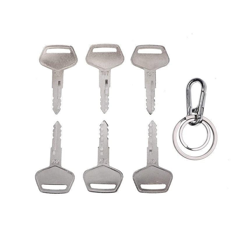 6X Ignition Keys #787 with Key Chain TR261434  for  Komatsu Excavator Dozer Loader Kalmar Dressta Sakai Models 2019