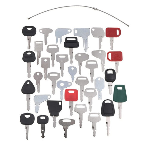 35 Ignition Key Set Equipment with Ring for Bobcat Case CAT John Deere ...