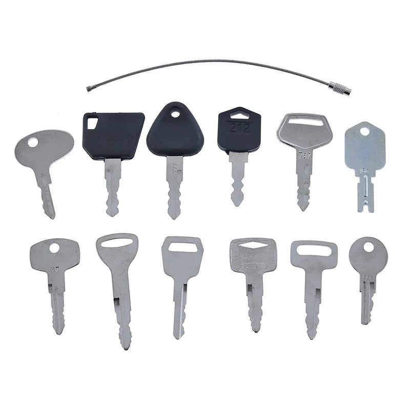 11 Forklift Keys Master Set for Yale Cat Clark Komatsu Toyota Doosan Nissan Hyster JCB Mitsubishi