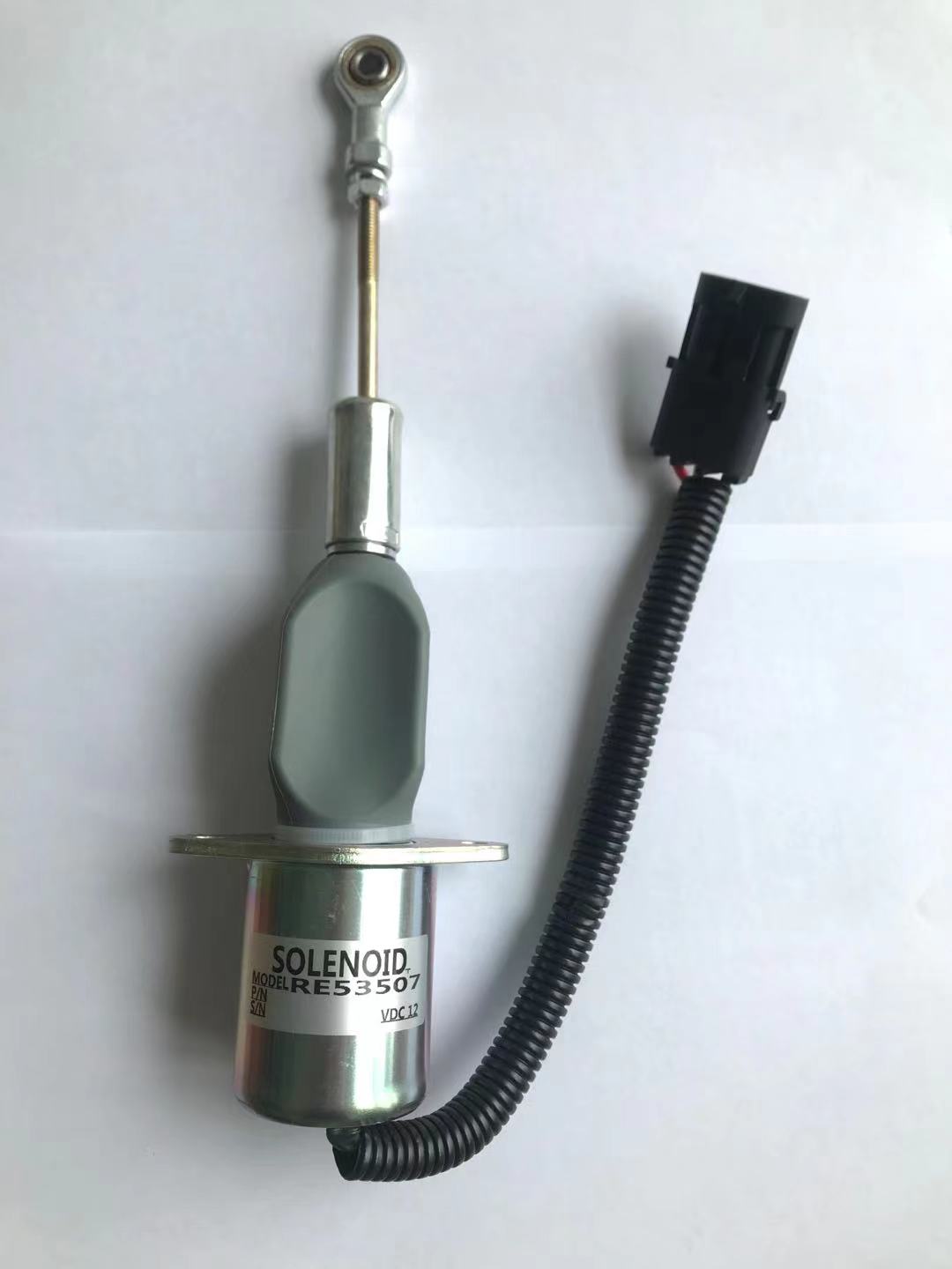 Electric Fuel Shut Off Run Solenoid RE53507 Cutoff Stop Motor for 8.1L John Deere 12Vdc
