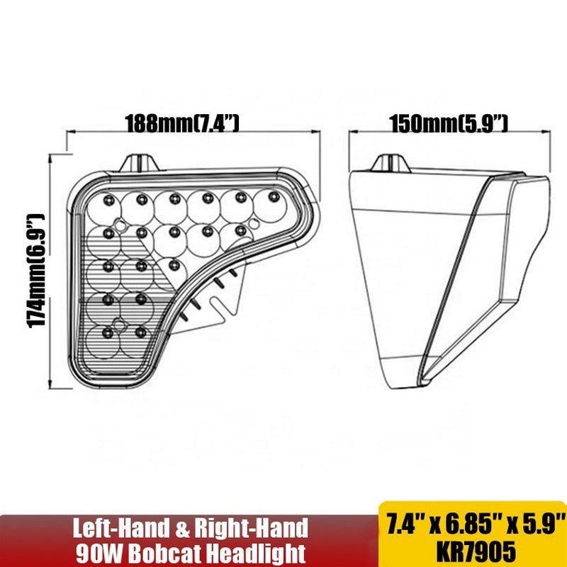 Complete LED Light Kit 7251341 7251340 9829523 Fit for Bobcat Loader A770 S450 S510 S530 S550 S570 S590 S595 S630 S650 S740 S750 S770 S850 T450 T550 T590 T630 T650 T750 T770 T870