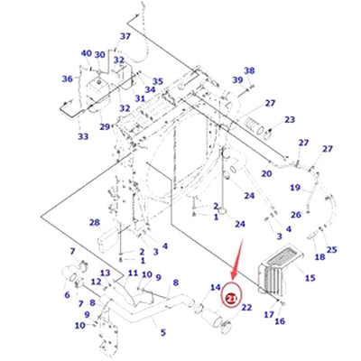 Air Cooling Hose 207-03-76430 for Komatsu PC300-8 PC300HD-8 PC300LC-8 PC350-8 PC350HD-8 PC350LC-8