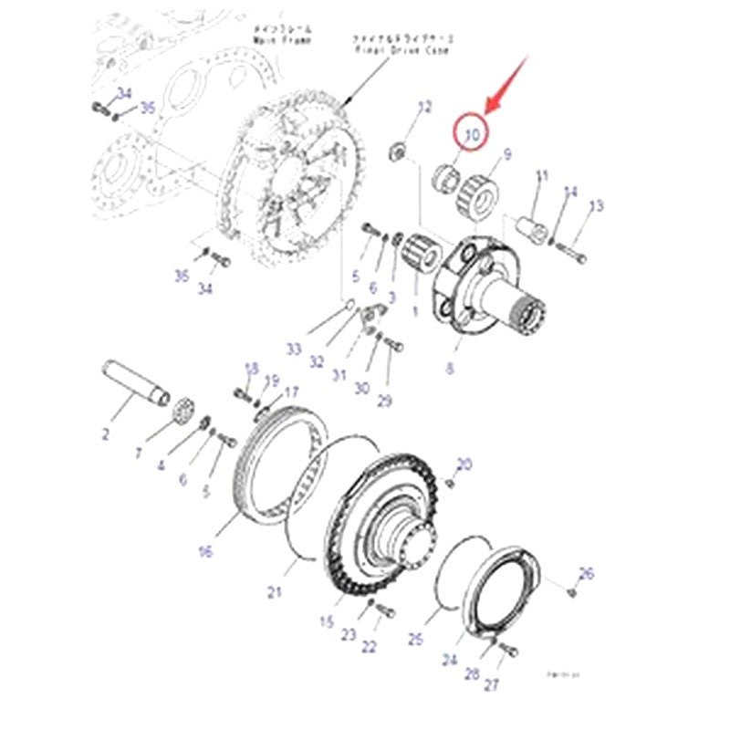 Bearing 17M-09-21140 for Komatsu D275A-2 D275A-5 D275AX-5 D275AX-5E0 D375A-3 D375A-5 D375A-5E0 Bulldozer Original