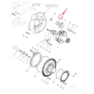 Bearing 17M-09-21140 for Komatsu D275A-2 D275A-5 D275AX-5 D275AX-5E0 D375A-3 D375A-5 D375A-5E0 Bulldozer Original