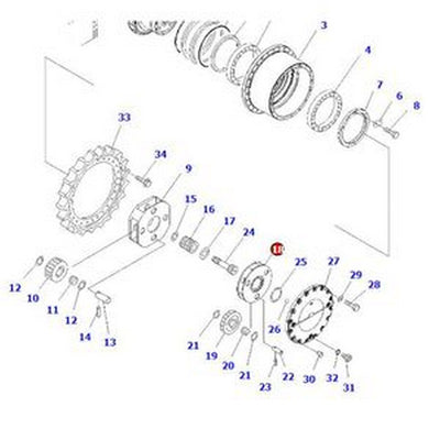 Carrier 208-27-71160 for Komatsu Excavator PC400LC-8 PC400-8 PC450-8 PC490-10 - Buymachineryparts