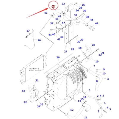 Cooling Hose 207-01-75270 for Komatsu PC300-8 PC300LC-8 PC350-8 PC350LC-8 PC360-8M0 PC390LC-8M0