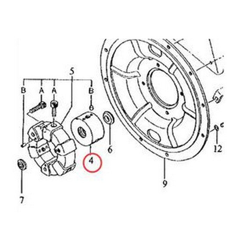 Coupling Hub 3031371 TH105918 for John Deere Engine 4039 4239 Excavator 190 70 70D 80 190E - Buymachineryparts