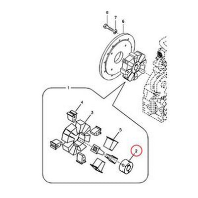 Coupling VOE 14517106 for Volvo Excavator EC135B EC140B EC140C EC140D ECR145C ECR145D ECR145E EW130 - Buymachineryparts