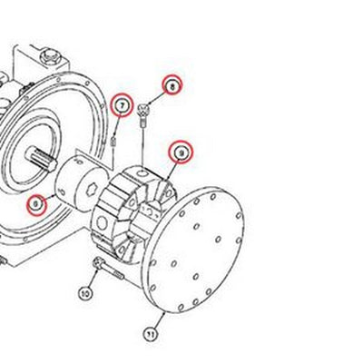 Coupling 152680A1 150612A1 for CASE Excavator 9010 9010B 9020 9020B 9013 - Buymachineryparts