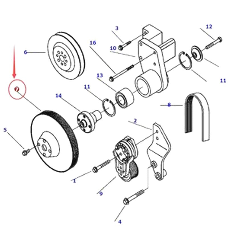 Fan Pulley 1304 821 H1 for Komatsu WA320-3 WA320-3L WA320-3MC WA380-3 WA380-3L WA380-3MC WA420-3 WA420-3L WA420-3MC