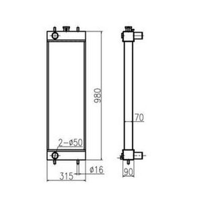 For Case Excavator CX160B CX130B Water Tank Radiator Core ASS'Y LN002020