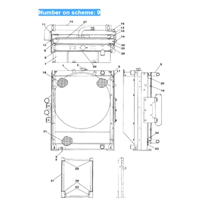For Case Excavator CX240 CX240LR Hydraulic Oil Cooler LN00066