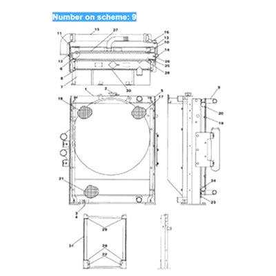 For Case Excavator CX240 CX240LR Hydraulic Oil Cooler LN00066