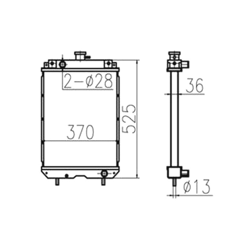 For Yanmar Excavator VIO10-2 Water Tank Radiator Core ASS'Y 119325-44501