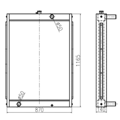 For Daewoo Excavator DH258-5 Water Tank Radiator Core ASS'Y
