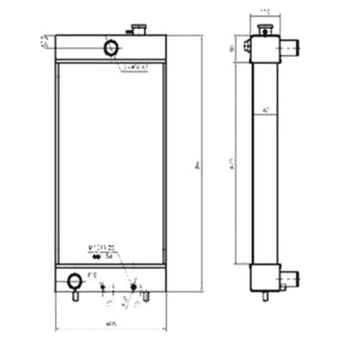 For Daewoo Excavator DX120 Water Tank Radiator Core ASS'Y