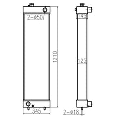 For Daewoo Excavator DX520 Water Tank Radiator Core ASS'Y