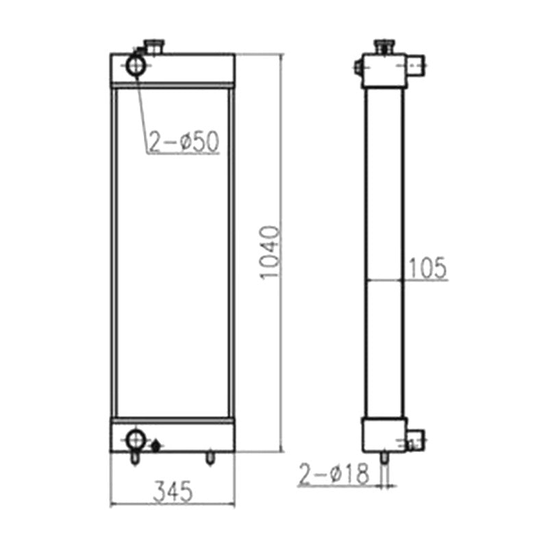 For Doosan Excavator DX190W Water Tank Radiator ASS'Y