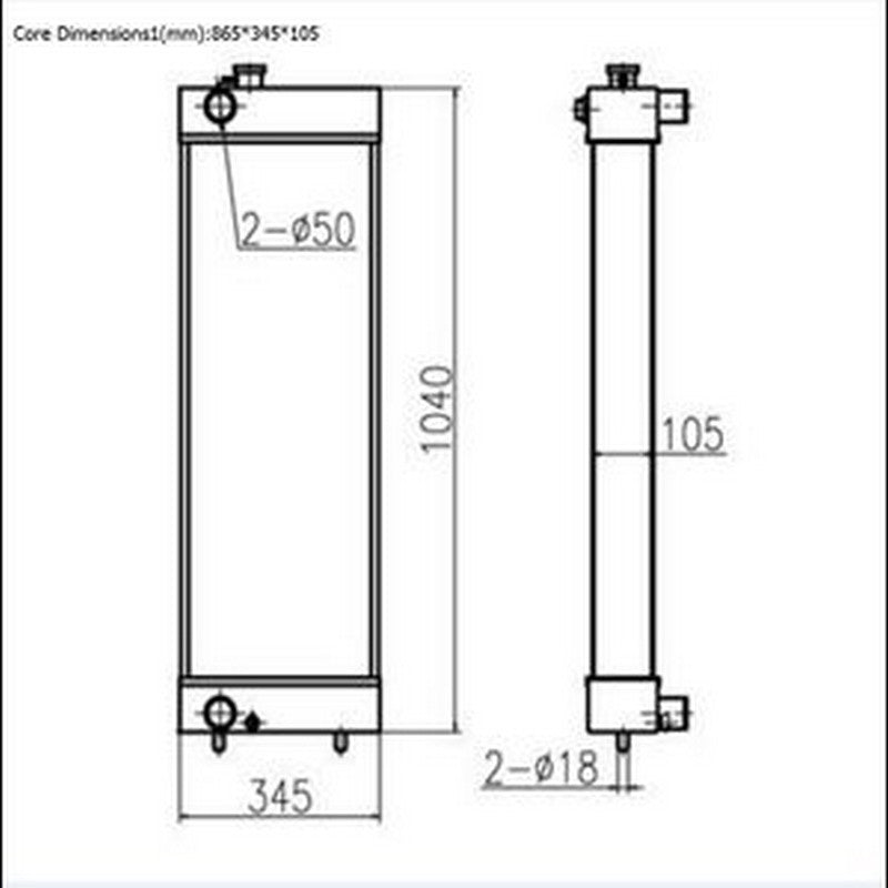 For Doosan Excavator DX225 Water Tank Radiator ASS'YBuymachineryparts