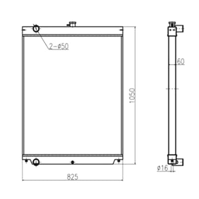 For Hitachi Excavator ZX360 Water Tank Radiator Core ASS'Y