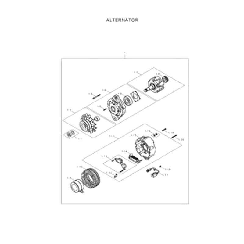 For Hyundai Excavator R110-7 Alternator XJAF-00531