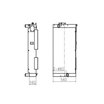For Hyundai Excavator R335-9T R385-9T Water Tank Radiator Core ASS'Y