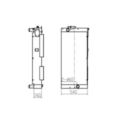 For Hyundai Excavator R335-9T R385-9T Water Tank Radiator Core ASS'Y