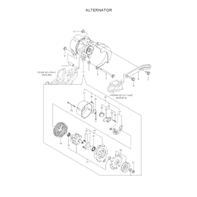 For Hyundai Excavator R80-7 Alternator XJAU-00608