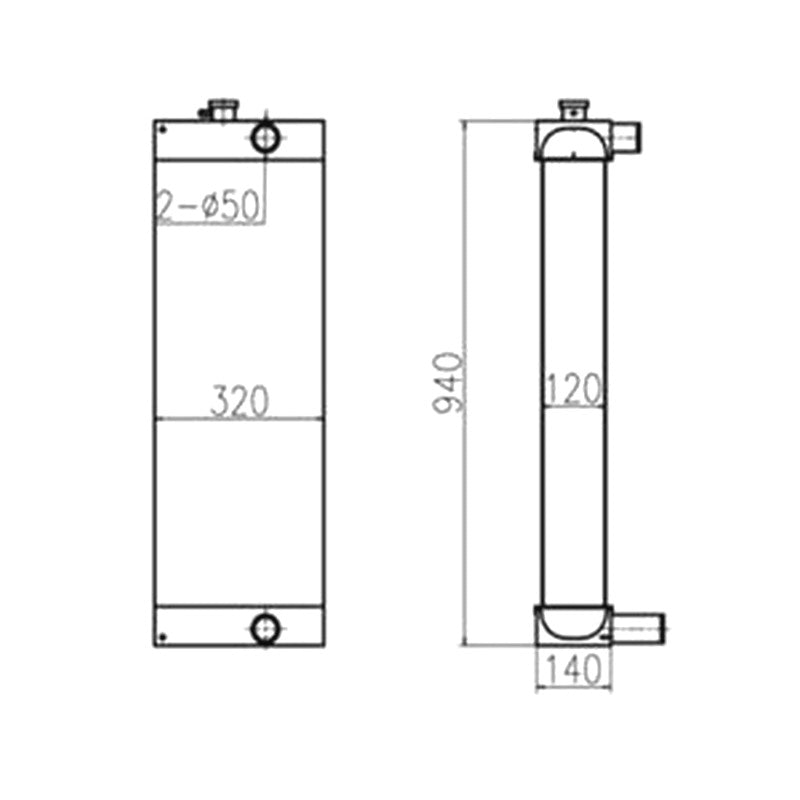 For JCB Excavator JS140 JS130LC Water Tank Radiator Core ASS'Y